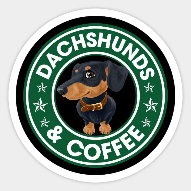 Dachshunds And Coffee Sticker by ChristianCrecenzio